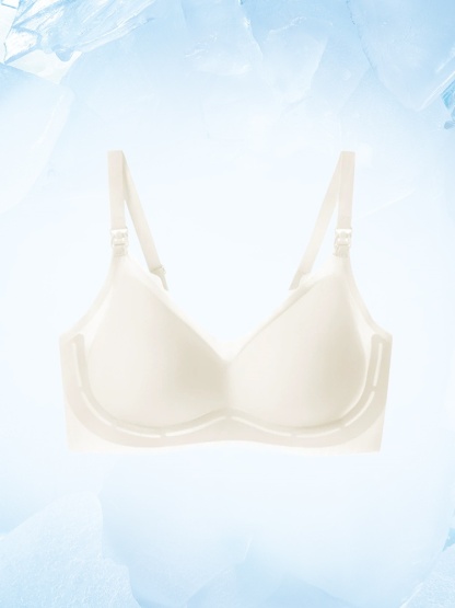 White Color CrispCool Bra Refreshing Non-Stuffy Use, One-Hand Fastener Shaped Support Bra for Easy Latching VEIMIA​