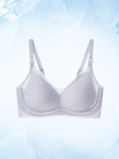 Purple Color CrispCool Bra Refreshing Non-Stuffy Use, One-Hand Fastener Shaped Support Bra for Easy Latching VEIMIA​