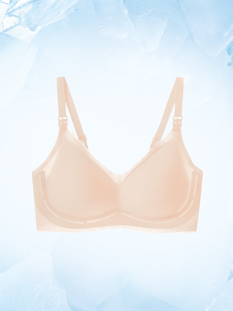 Beige Color CrispCool Bra Refreshing Non-Stuffy Use, One-Hand Fastener Shaped Support Bra for Easy Latching VEIMIA​