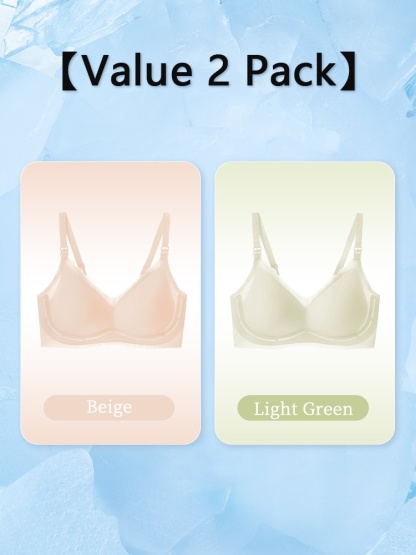 2 Pieces CrispCool Bra Refreshing Non-Stuffy Use, One-Hand Fastener Shaped Support Bra for Easy Latching VEIMIA​