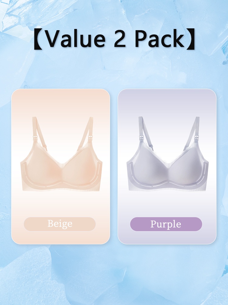 2 Pieces Set CrispCool Bra Refreshing Non-Stuffy Use, One-Hand Fastener Shaped Support Bra for Easy Latching VEIMIA​