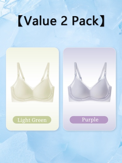 2 Pieces Set CrispCool Bras Refreshing Non-Stuffy Use, One-Hand Fastener Shaped Support Bra for Easy Latching VEIMIA​
