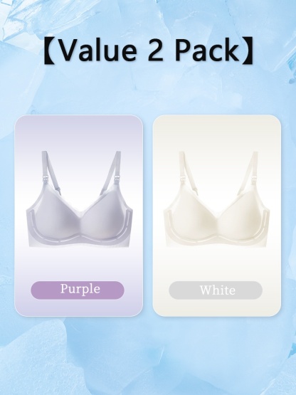 2 Pieces Set CrispCool Bra Refreshing Non-Stuffy Use, One-Hand Fastener Shaped Support Bras for Easy Latching VEIMIA​