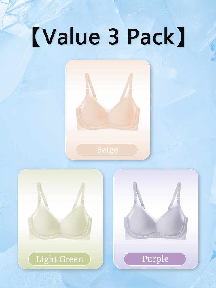 3 Pieces Set CrispCool Bra Refreshing Non-Stuffy Use, One-Hand Fastener Shaped Support Bra VEIMIA​
