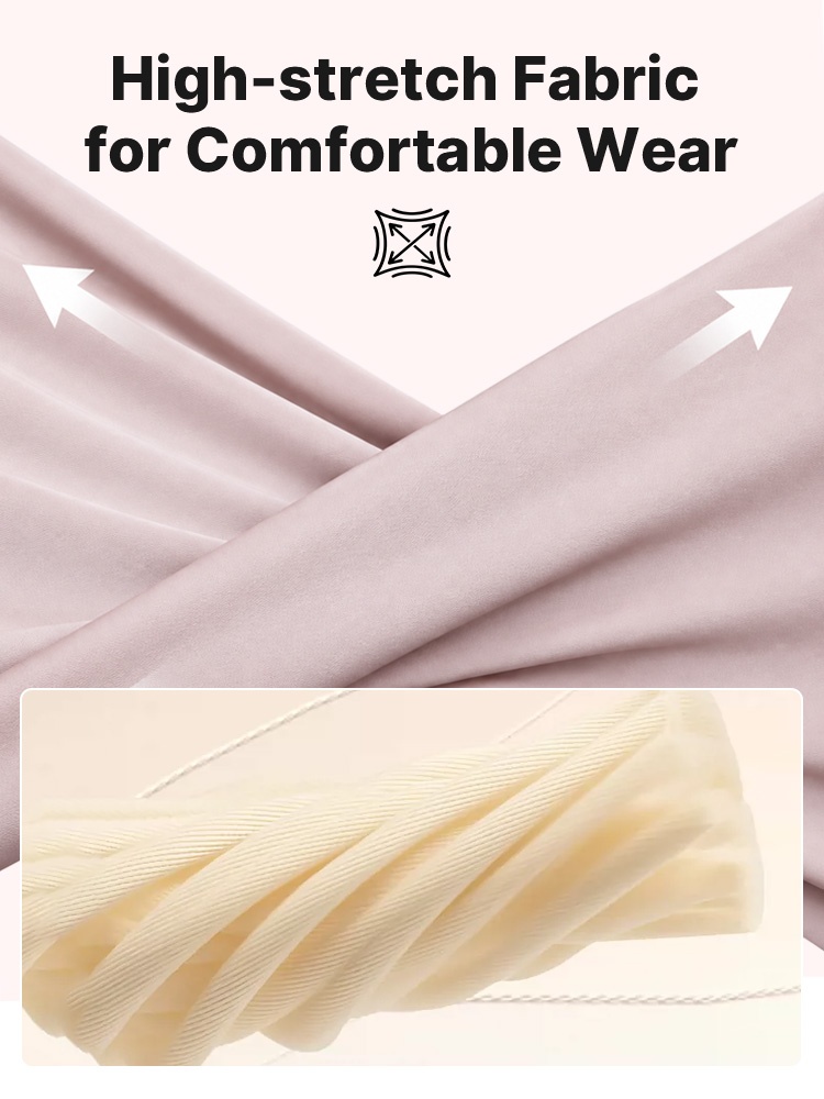 Stretch fabric feature graphic with crossed fabric panels and elastic texture close up VEIMIA