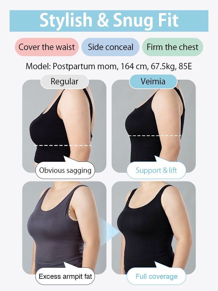 Contouring Tank Tops Slim The Figure & Smooth Armpit Bulge With Bra-free Built-in Paddings VEIMIA