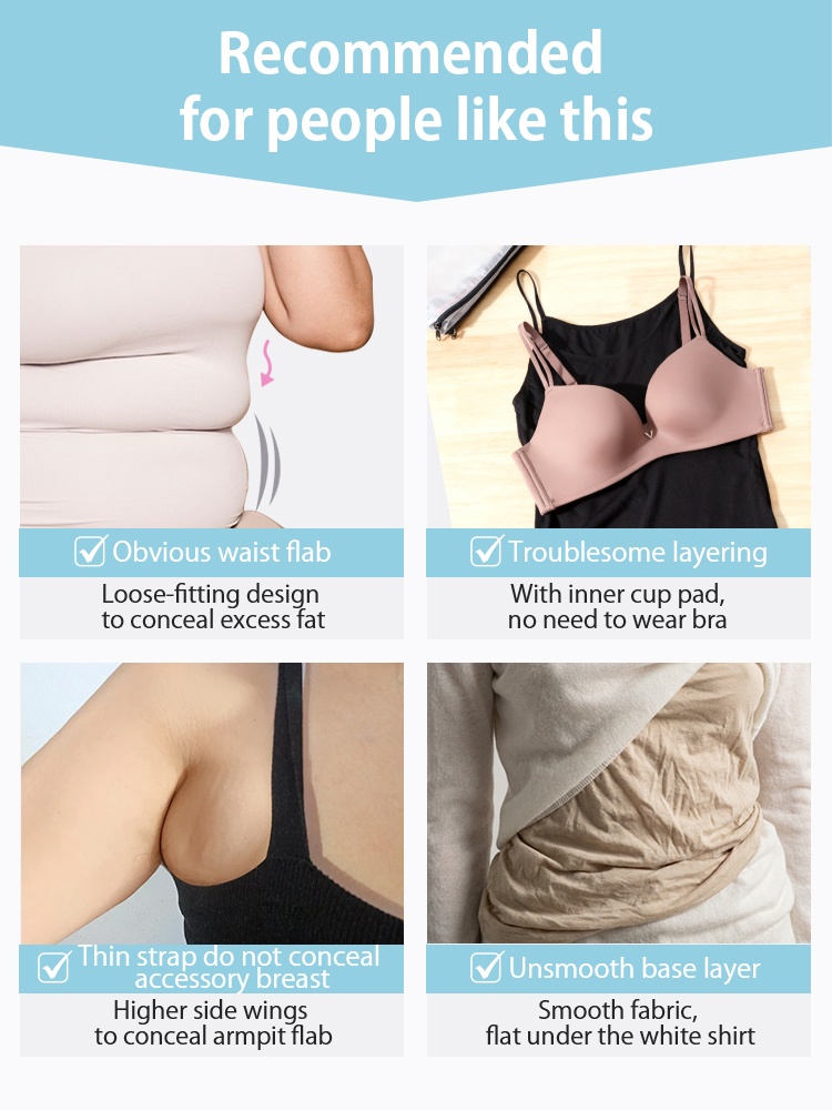 Contouring Tank Tops Slim The Figure & Smooth Armpit Bulges With Bra-free Built-in Padding VEIMIA