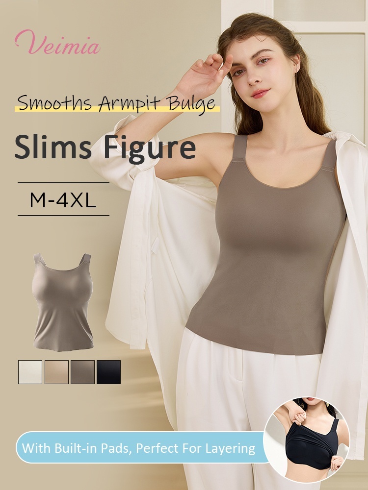Contouring Tank Top Slims The Figures & Smooths Armpits Bulges With Bra-free Built-in Paddings VEIMIA