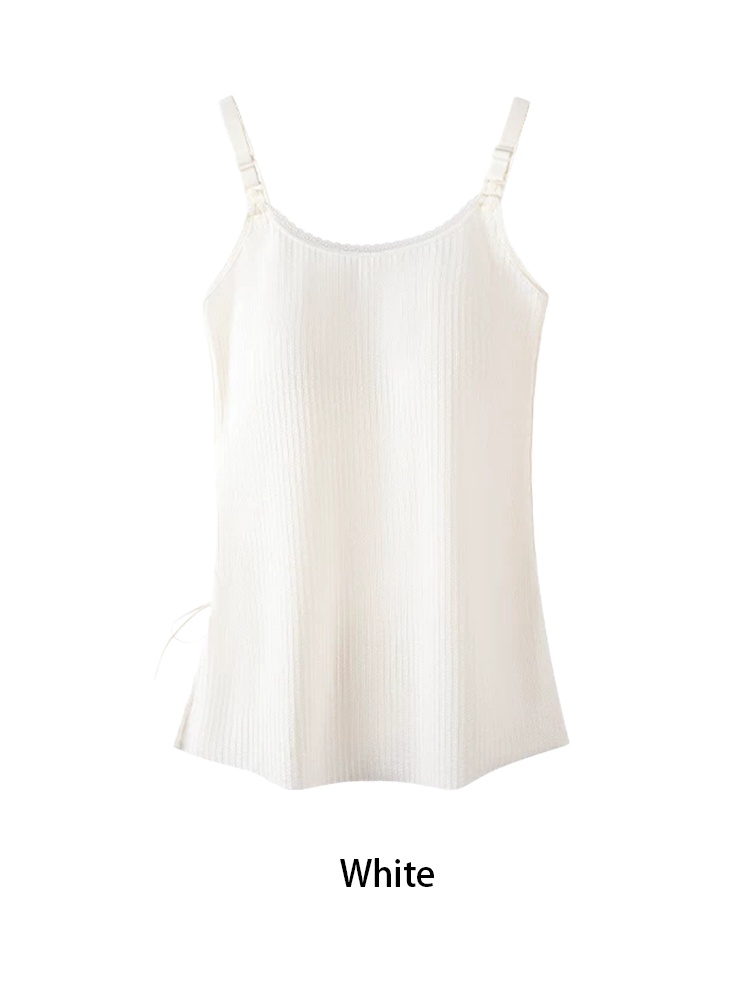 White patterned lace nursing camisole back and strap detail VEIMIA