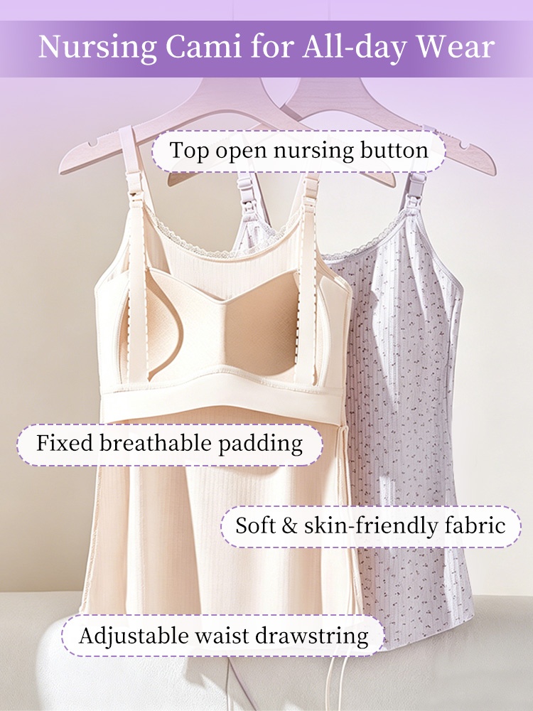 White ribbed nursing camisole back and side fit detail VEIMIA