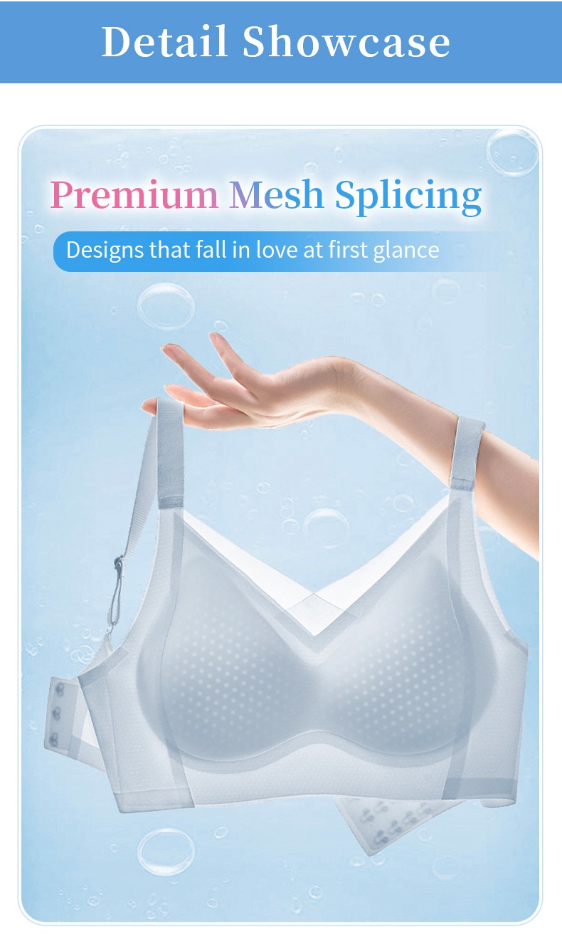 Cooling Ice Silk Seamlesses Bra With 3D Lift Supports & Invisible Comfort, Breathable Nude Feel In Hot Days VEIMIA