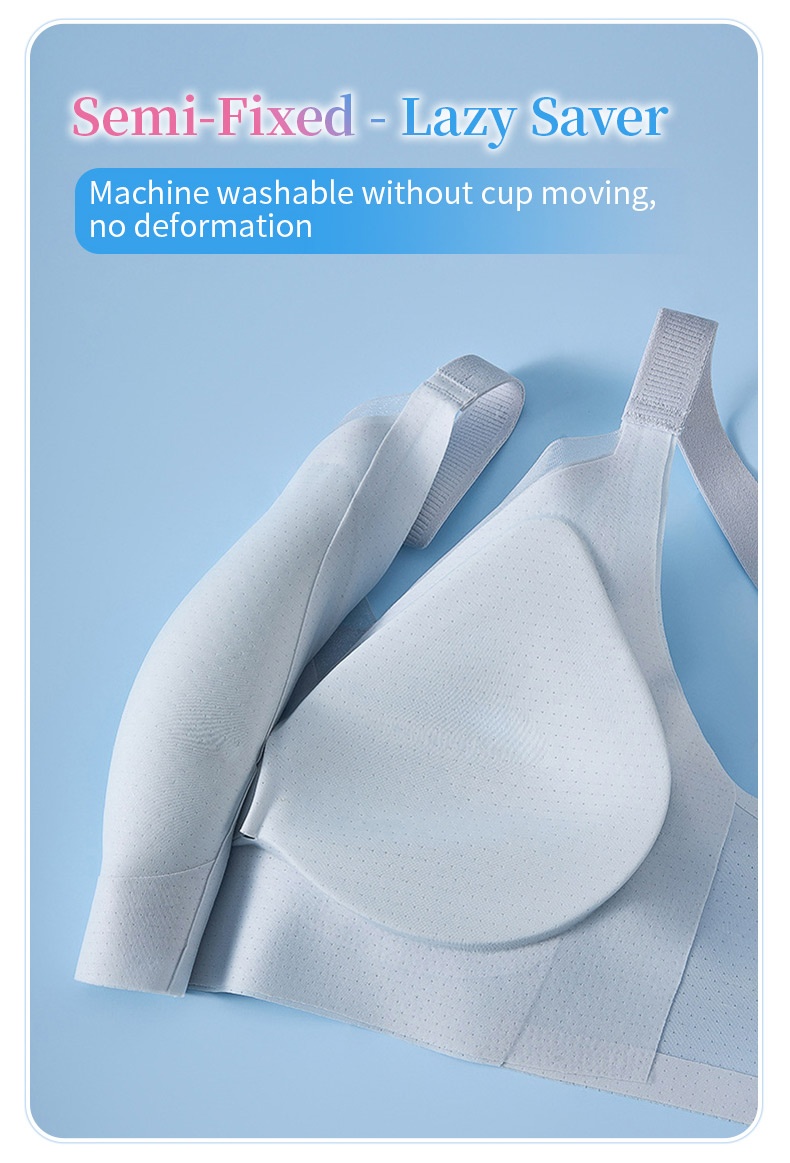 Cooling Ice Silks Seamless Bra With 3D Lift Supports & Invisible Comfort, Breathable Nude Feel In Hot Days VEIMIA