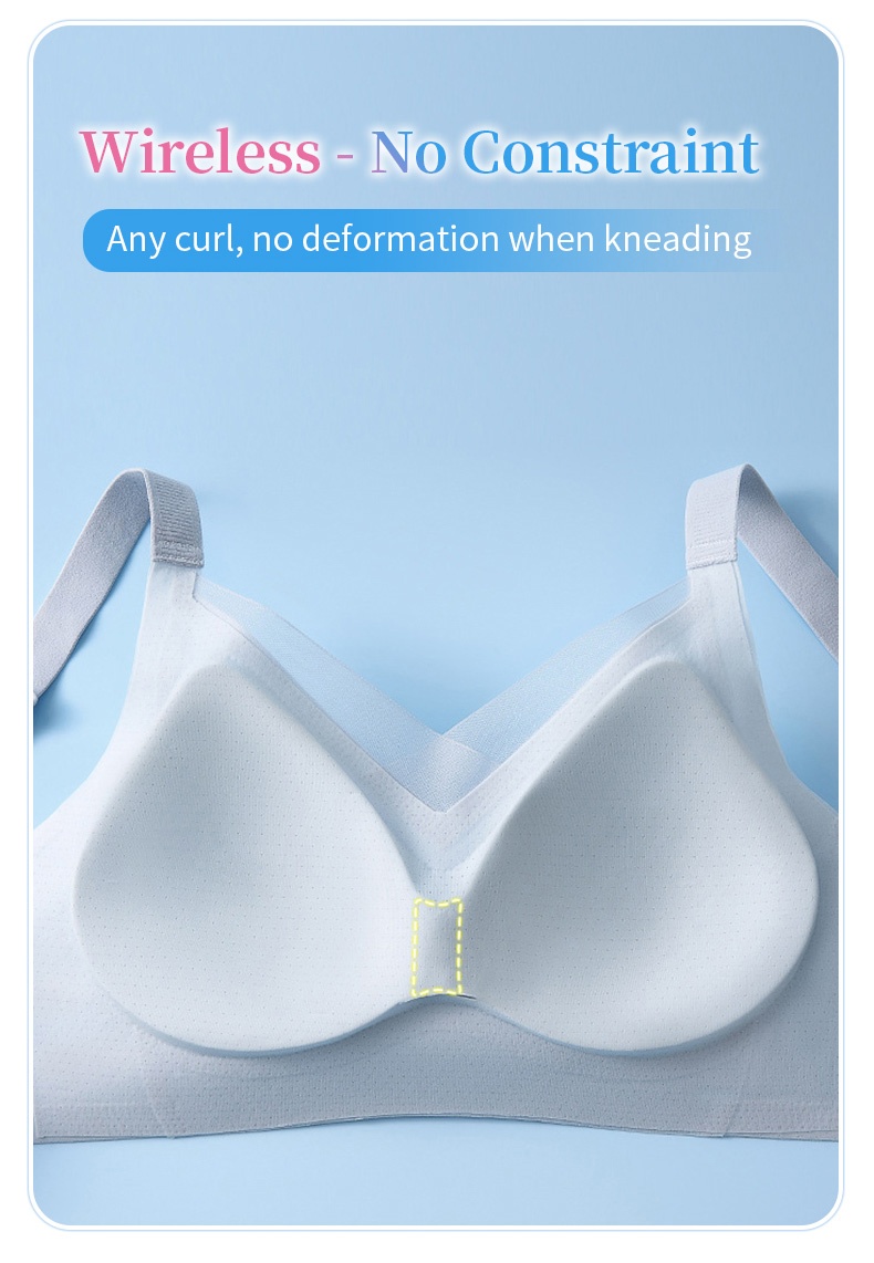 Cooling Ices Silk Seamless Bra With 3D Lift Supports & Invisible Comfort, Breathable Nude Feel In Hot Days VEIMIA
