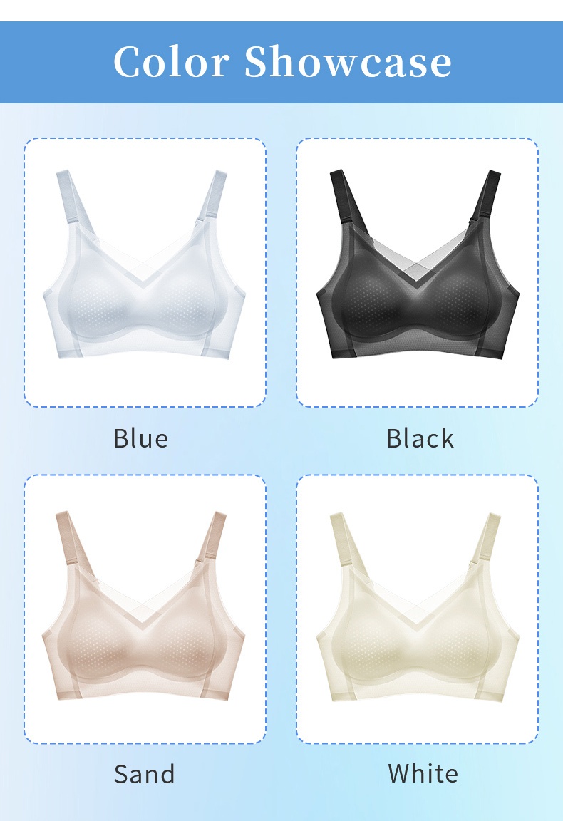 Coolings Ice Silk Seamless Bra With 3D Lift Supports & Invisible Comfort, Breathable Nude Feel In Hot Days VEIMIA