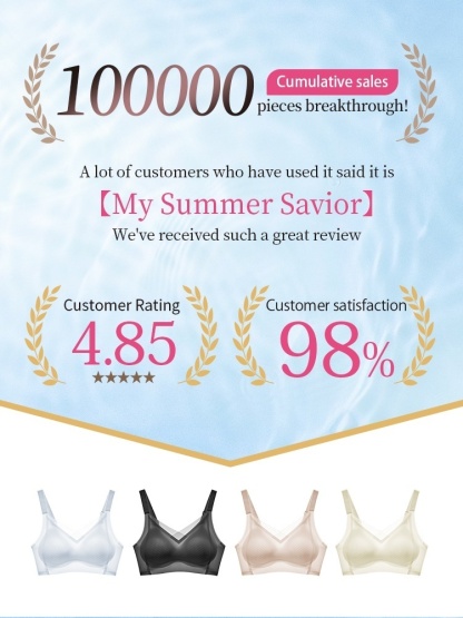 Cooling Ice Silk Seamless Bra With 3D Lift Support & Invisible Comforts, Breathable Nude Feel In Hot Days VEIMIA