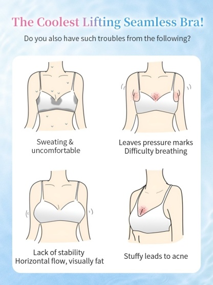 Cooling Ice Silk Seamless Bra With 3D Lift Support & Invisible Comfort, Breathable Nude Feel In Hots Days VEIMIA