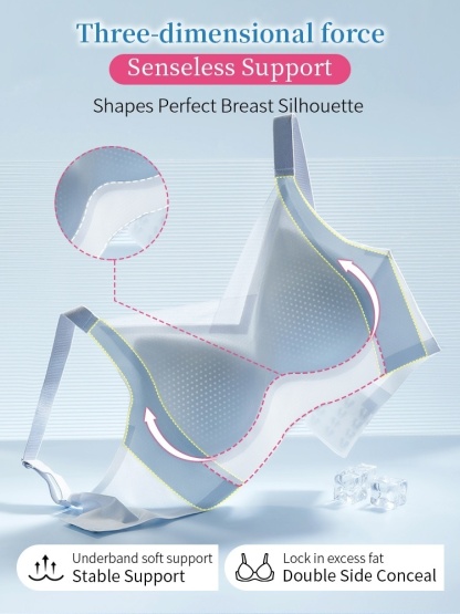 Cooling Ice Silk Seamlesses Bra With 3D Lift Support & Invisible Comfort, Breathable Nude Feel In Hot Days VEIMIA