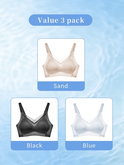 Cooling Ice Silks Seamless Bra With 3D Lifts Support & Invisible Comfort, Breathable Nude Feel In Hot Days VEIMIA