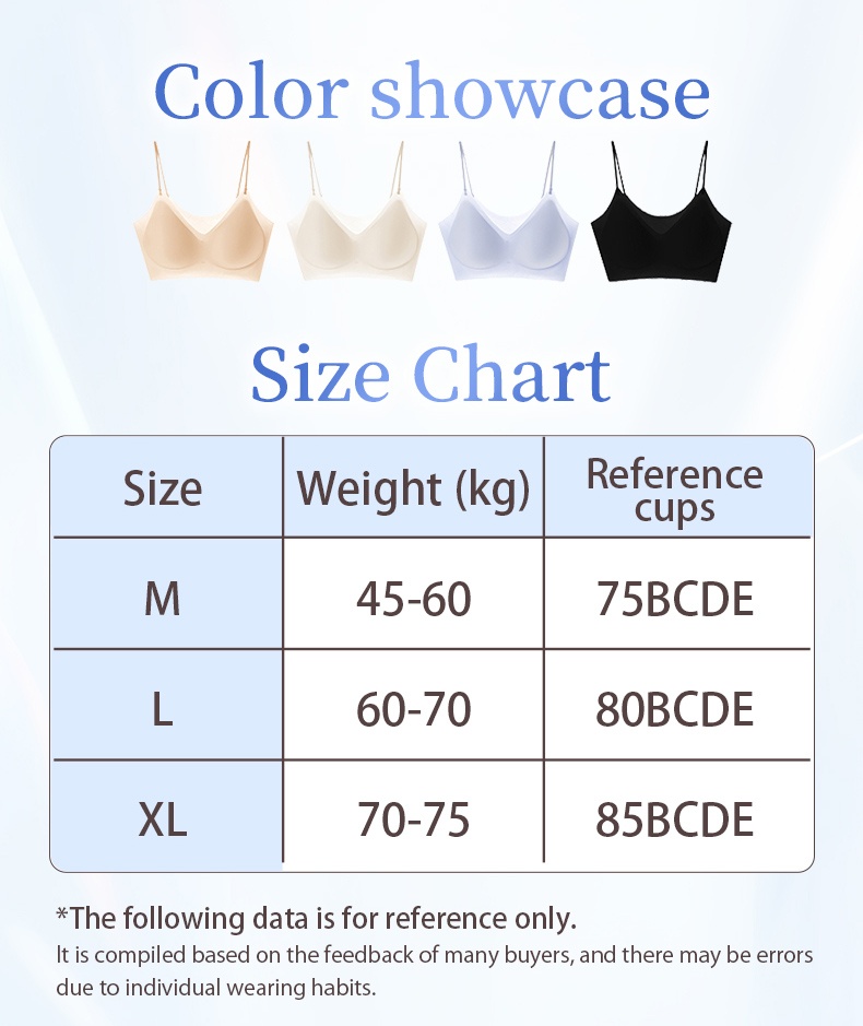 Cooling Seamless Bra Refreshing Summer, Nude Feeling Soft Support Invisible Spaghetti Straps Bra Size Chart VEIMIA