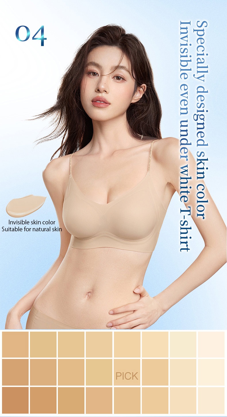 Breathable Cooling Seamless Bra For Summer Nude Feeling Soft Support Invisible Spaghetti Straps Bras Comfortable VEIMIA
