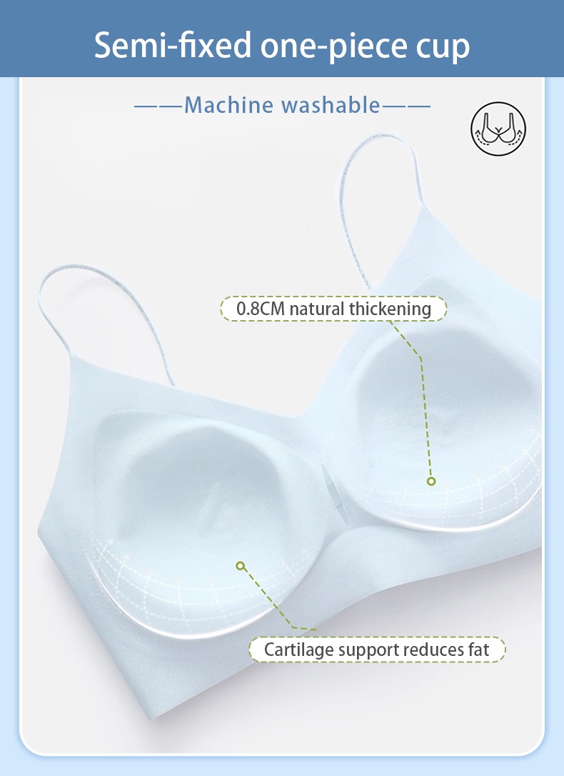 Cooling Seamless Bra For Summer Nude Feeling Soft Support Spaghetti Strap VEIMIA