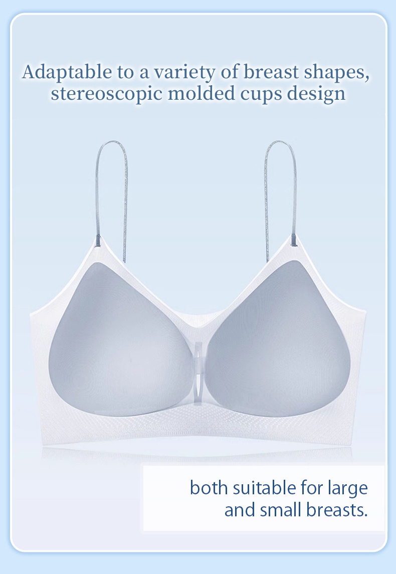 Cooling Seamless Bra For Summer Nude Feeling Soft Support Thin Straps VEIMIA