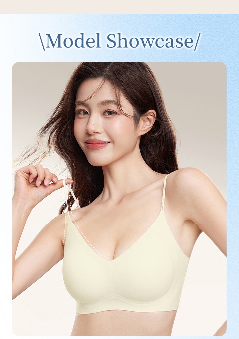 Cooling Seamless Bra For Summer Nude Feeling Soft Support Model Showcase VEIMIA