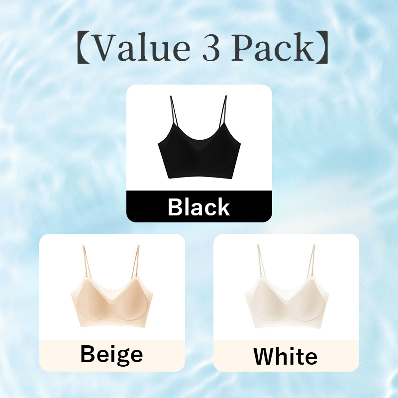 Cooling Seamless Bra Refreshing Summer, Nude Feeling Soft Support Invisible Spaghetti Straps Bra VEIMIA 