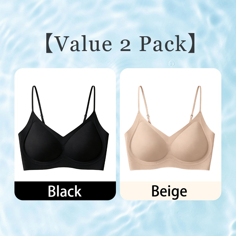 Value 2 pack seamless bras in black and beige color combination VEIMIA