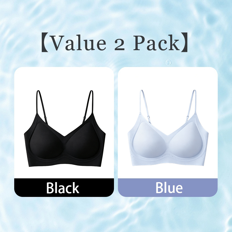 Value 2 pack seamless bras in black and light blue color combination VEIMIA