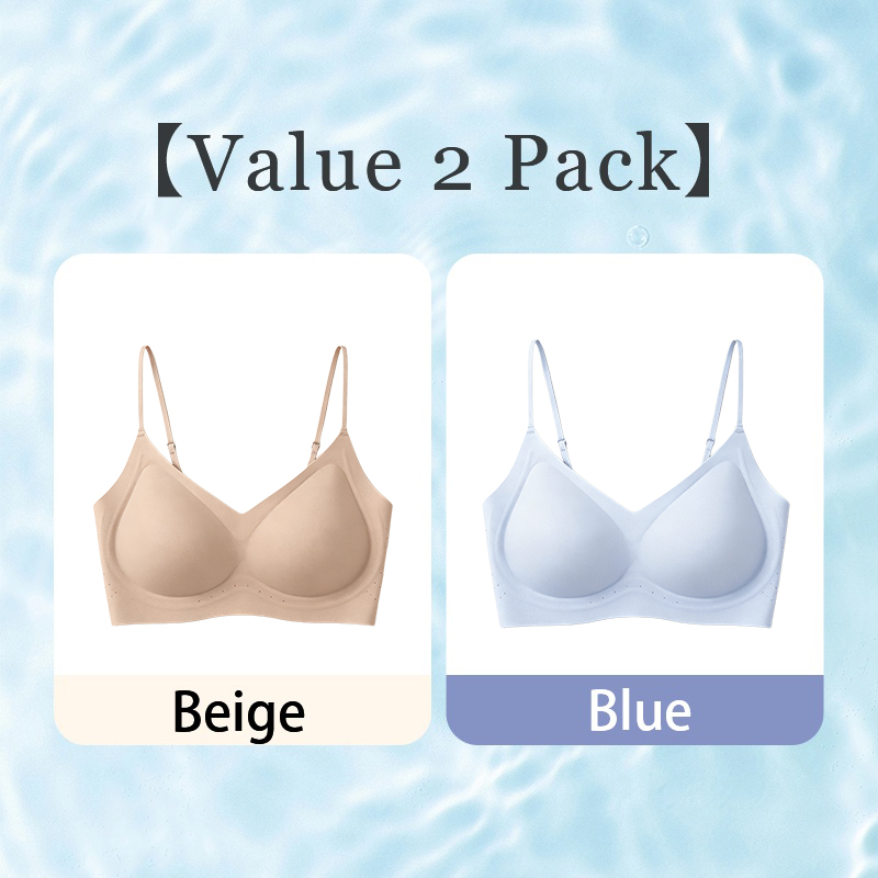 Value 2 pack seamless bras in beige and light blue color combination VEIMIA