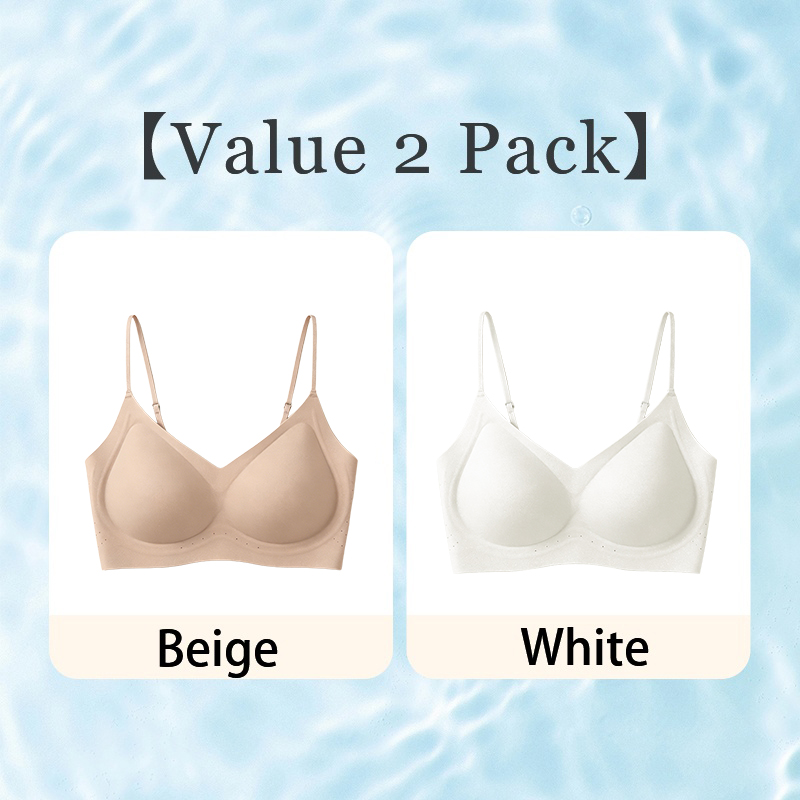 Value 2 pack seamless bras in beige and white color combination VEIMIA