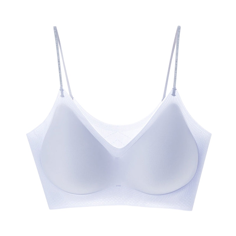 Cooling Seamless Bra Refreshing Summer Blue Color, Nude Feeling Soft Support Spaghetti Straps Bra Size Chart VEIMIA