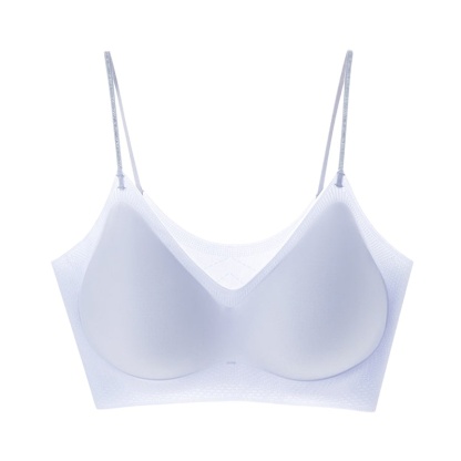 Cooling Seamless Bra Refreshing Summer Blue Color, Nude Feeling Soft Support Spaghetti Straps Bra Size Chart VEIMIA
