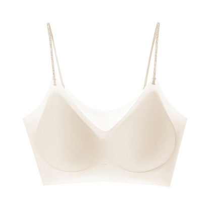 Cooling Seamless Bra Refreshing Summer White Color, Nude Feeling Soft Support Spaghetti Straps Bra Size Chart VEIMIA