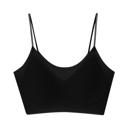 Cooling Seamless Bra Refreshing Summer Black Color, Nude Feeling Soft Support Spaghetti Straps Bra Size Chart VEIMIA