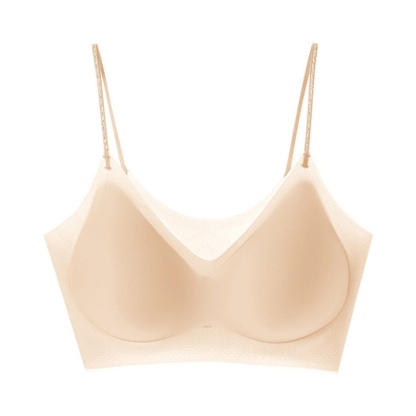 Cooling Seamless Bra Refreshing Summer Beige Color, Nude Feeling Soft Support Spaghetti Straps Bra Size Chart VEIMIA