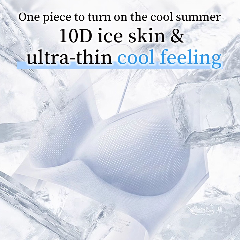 Cooling Seamless Bra Refreshing Summer, Nude Feeling Soft Support Spaghetti Straps Bra VEIMIA