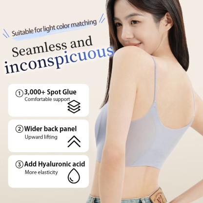 Cooling Seamless Bra Refreshing Summer, Nude Feeling Soft Support Invisible Spaghetti Straps Bras VEIMIA