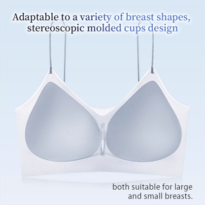 Cooling Seamless Bra Refreshing Summer, Nude Feeling Soft Support Spaghetti Strap Bra VEIMIA