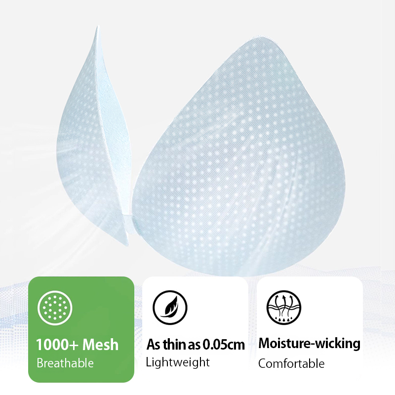 Close-up breathable bra cup mesh showing instant coolness and improved ventilation VEIMIA
