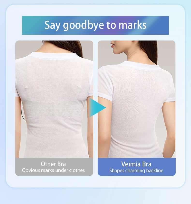 Side view of pale yellow seamless bra with 11.3 cm panel for concealing accessory breasts VEIMIA