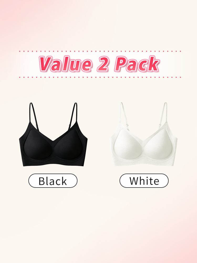 Value 2 pack seamless bras in black and white color combination VEIMIA