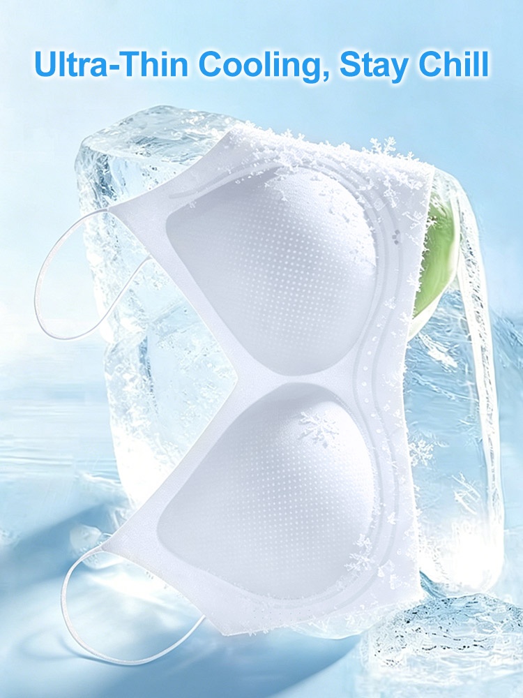 Ultra thin cooling seamless bra on ice with breathable padded cups VEIMIA
