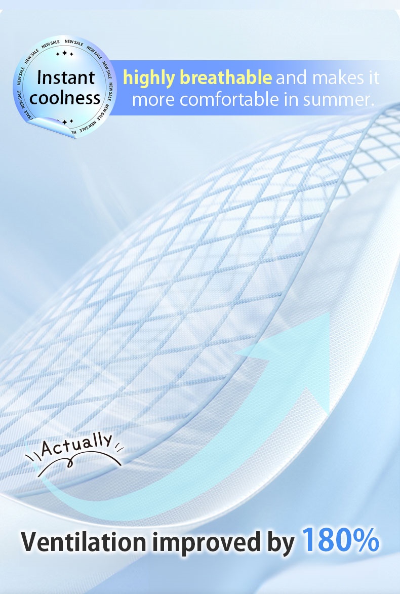 Close-up breathable bra cup mesh showing instant coolness and 180 percent ventilation improvement VEIMIA