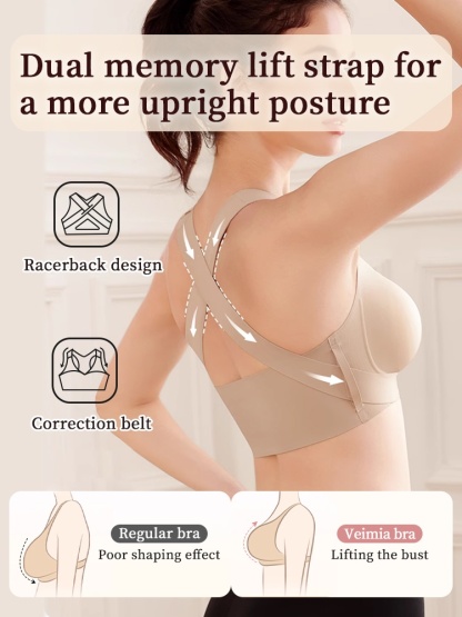 Corrective Anti-sagging Bra With Posture Correcting Belt Design, Comfortable Stretch Fits VEIMIA
