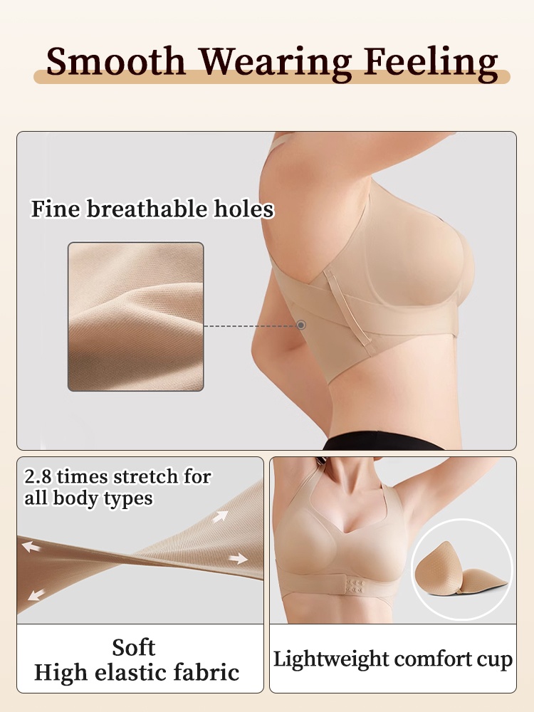 Corrective Anti-sagging Bra With Posture Correcting Belts Designs, Comfortable Stretch Fit VEIMIA