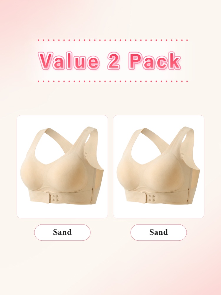 Value 2 pack sand corrective bras front view VEIMIA
