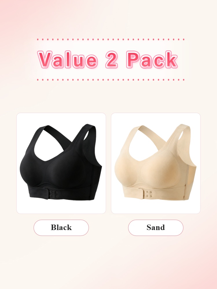 Value 2 pack corrective bras in black and sand VEIMIA