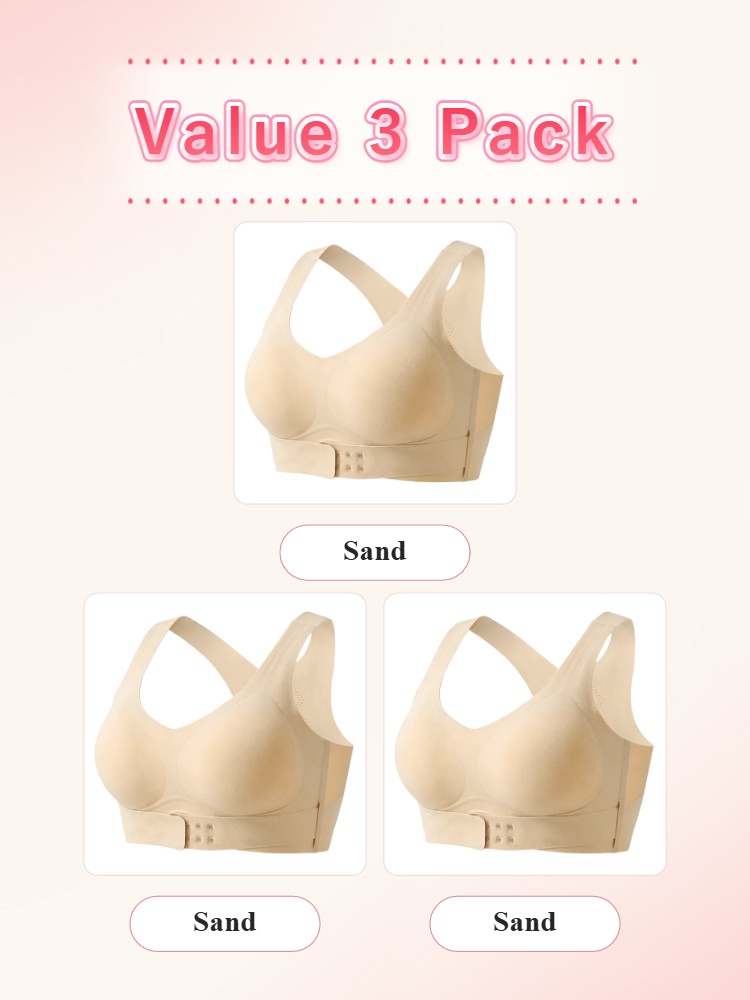 Value 3 pack sand corrective bras front view VEIMIA